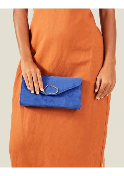 Suedette Clutch Cobalt fırsatları