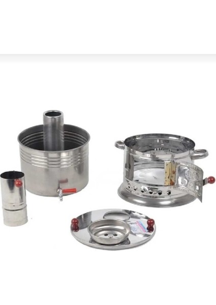 Paslanmaz Alüminyum Alaşımlı Çelik Kömürlü Semaver – 5 Litre – Bahçe & Piknik Tipi modelleri