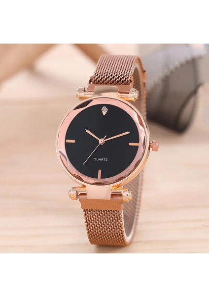 Saaté Rose Gold Mıknatıslı Klips Özelliğe Sahip Quartz Kadın Saat fiyatları