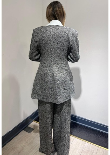 Vatkalı Ceket Pantolon Takım