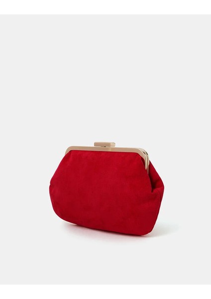 Süet Clutch Çanta Kırmızı fiyatları