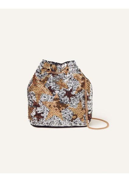 Star Sequın Duffle Sılver