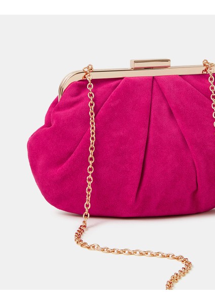 Süet Clutch Fuşya