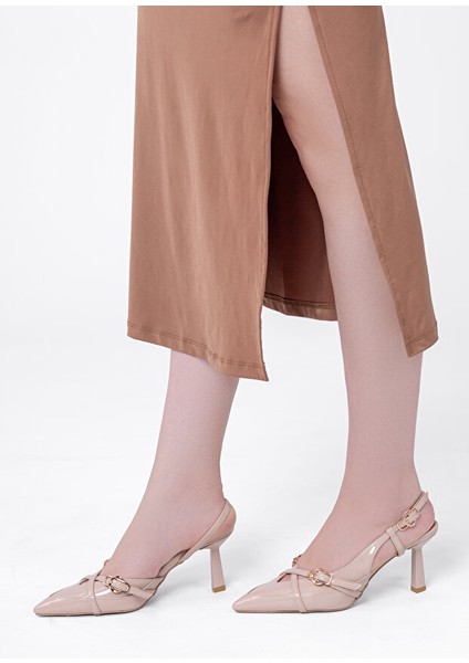 Bucolic Süet Rugan Tokalı Önden Iki Bantlı Kadın Topuklu Ayakkabı