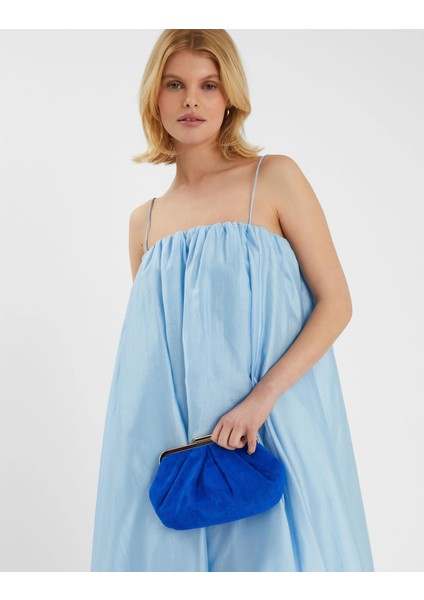 Süet Clutch Çanta