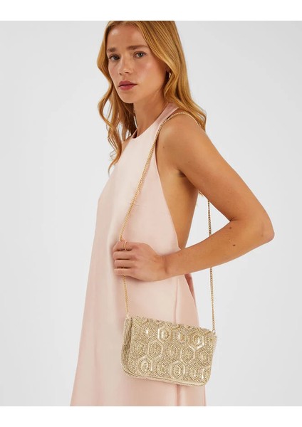 Boncuk Işlemeli Abiye Çanta