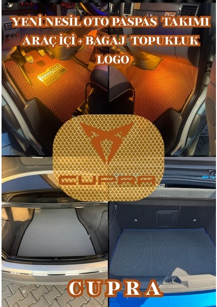 Cupra Formentor (2024 Hbrıt) Yeni Nesil Eva Akıllı Oto Paspas Seti / Araç Içi + Bagaj + Topukluk