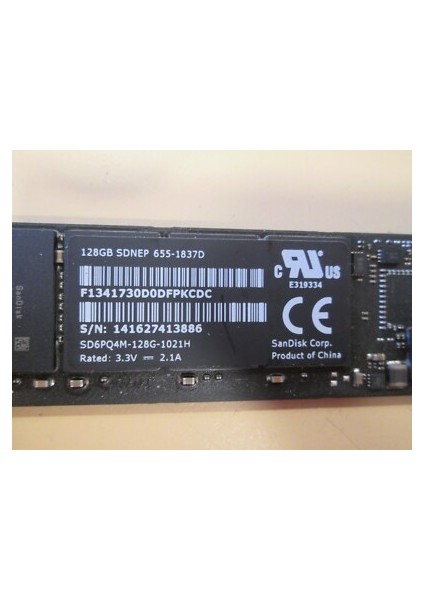 128GB Sdnep 655-1837D Oem For Apple MacBook 13" SSD SD6PQ4M-128G-1021H Refrubıshed fiyatları