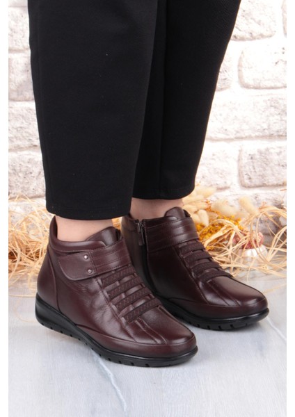 7118 Rahat Esnek Kaymaz Taban Yumuşak Hakiki Deri Kadın Bot modelleri