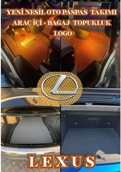 Lexus RX300 Yeni Nesil Eva Akıllı Oto Paspas Seti / Araç Içi + Bagaj + Topukluk