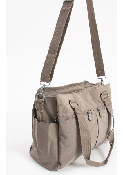 Çok Cepli Kadın Omuz Çantası Orta Boy Günlük HV3026 Vizon fiyatları