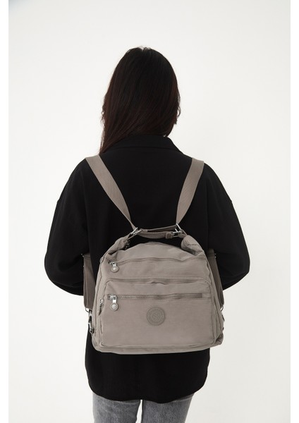 Çok Cepli Ayarlanabilir Çapraz Askılı Kadın Omuz ve Sırt Çantası Büyük Boy Günlük HV3050 Vizon modelleri