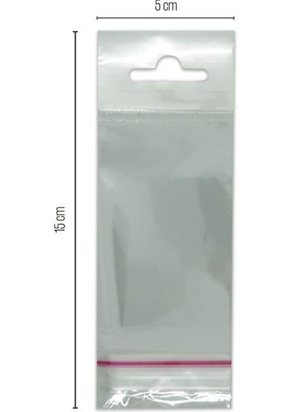 5*15 Sedefli Askılı (Askı Kısmı Beyaz) Bantlı OPP (Parlak-Şeffaf) Jelatin 1000 Adet