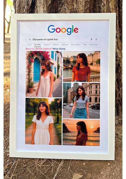 Kişiye Özel Google Tasarımlı Tablo – Sevgiliye Hediye, Dünyanın En Güzel Kızı