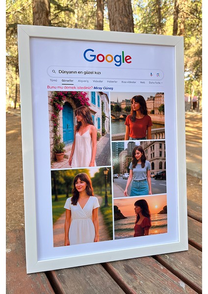 Kişiye Özel Google Tasarımlı Tablo – Sevgiliye Hediye, Dünyanın En Güzel Kızı modelleri