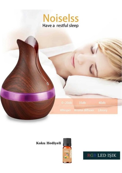 Hava Nemlendirici Aromatik Oda Kokusu 7 Renk LED Işıklı 300ML fırsatları