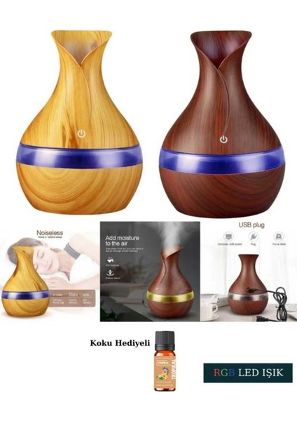 Hava Nemlendirici Aromatik Oda Kokusu 7 Renk LED Işıklı 300ML indirimleri