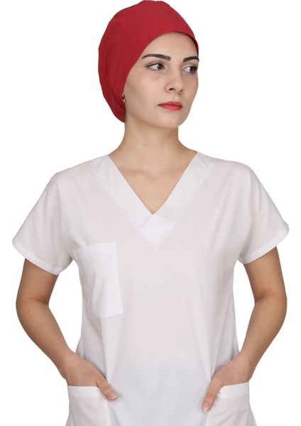 Kırmızı Düz Doktor Hemşire Aşçı Bonesi Unisex fiyatları