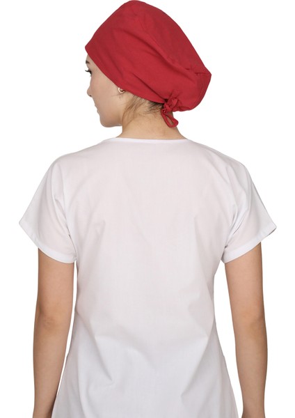 Kırmızı Düz Doktor Hemşire Aşçı Bonesi Unisex modelleri