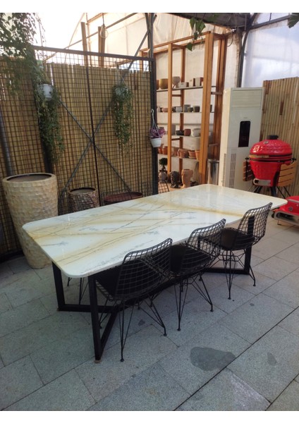 Moroccan White Mermer Masa modelleri