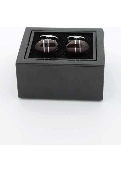 Gümüş Renk Kahve Rengi Lüx Kol Düğmesi modelleri