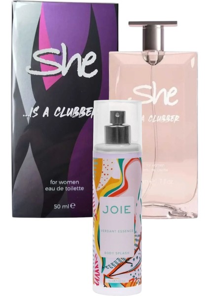 She Clubber Kadın Parfümü Edt 50 ml-Verdant Essencez - Çiçeksi Kadın Vücut Spreyi 150Ml