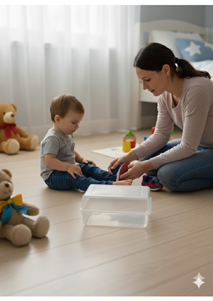 Çocuk Bebek Ayakkabı Saklama Kutusu 24X20X11 cm Istiflenebilir Şeffaf Dayanıklı Koku Yapmaz modelleri