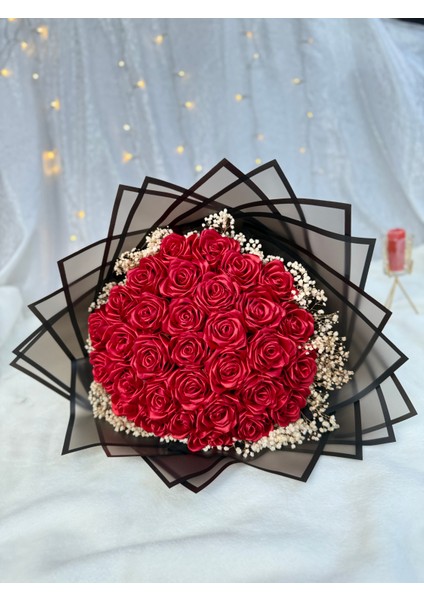 Gerçek Görünümlü Yapay Kız Isteme Çiçegi Yapay Buket 30’lu Cipsolu Solmayan Gül Buketi fırsatları