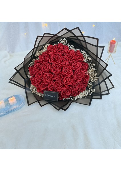 Gerçek Görünümlü Yapay Kız Isteme Çiçegi Yapay Buket 30’lu Cipsolu Solmayan Gül Buketi indirimleri