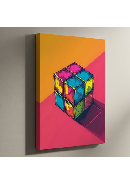 Soyut Kübizm Tarzı Renkli Küp Tablosu
