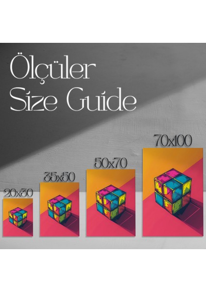 Soyut Kübizm Tarzı Renkli Küp Tablosu modelleri