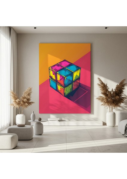Soyut Kübizm Tarzı Renkli Küp Tablosu fırsatları