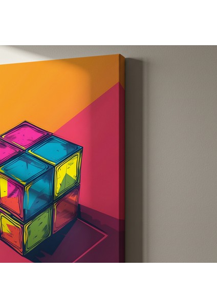 Soyut Kübizm Tarzı Renkli Küp Tablosu indirimleri