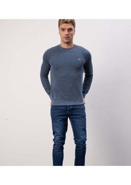 Bisiklet Yaka Dar Kalıp Indigo Triko modelleri