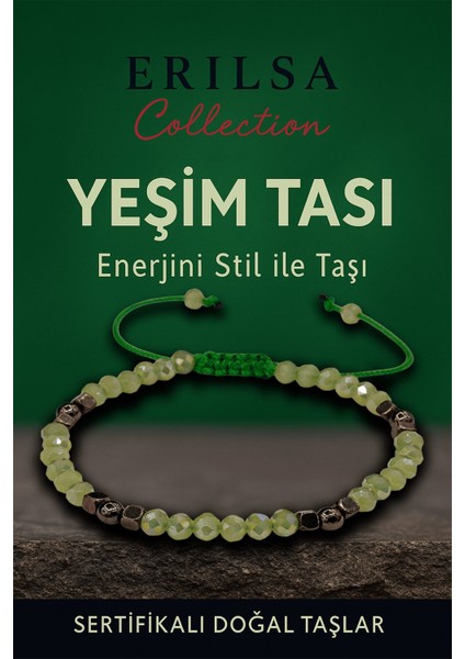 Sertifikalı Fasetli Terahertz Açık Yeşim Doğal Taş Bileklik Ince Model – Şık Tasarım