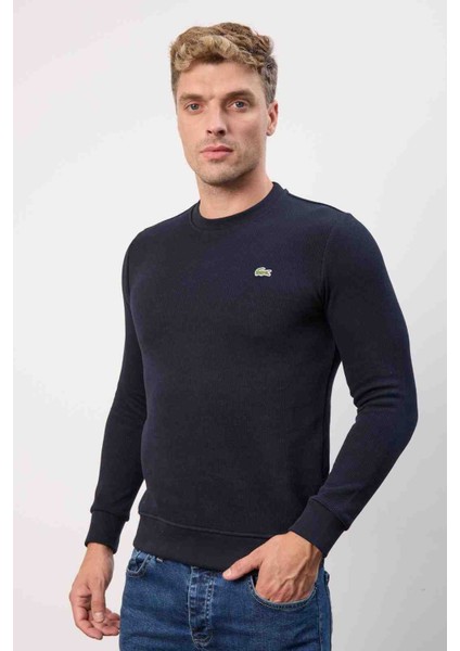 Bisiklet Yaka Lacivert Dar Kalıp Erkek Triko fiyatları