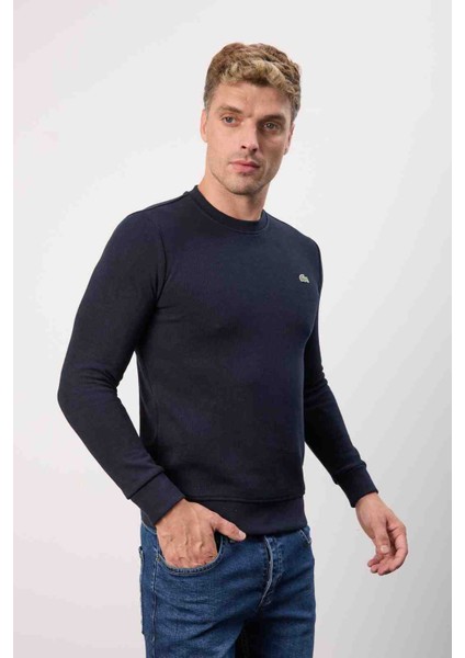 Bisiklet Yaka Lacivert Dar Kalıp Erkek Triko modelleri