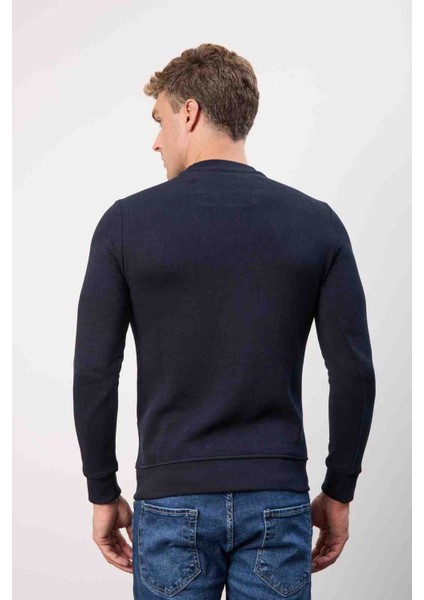 Bisiklet Yaka Lacivert Dar Kalıp Erkek Triko indirimleri