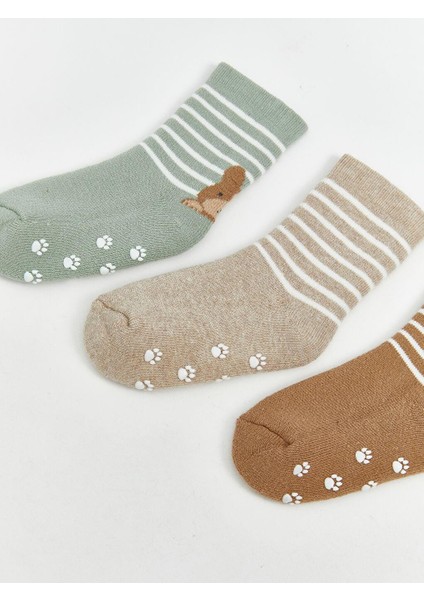 Desenli Erkek Bebek Soket Çorap 3'lü (W5) fiyatları