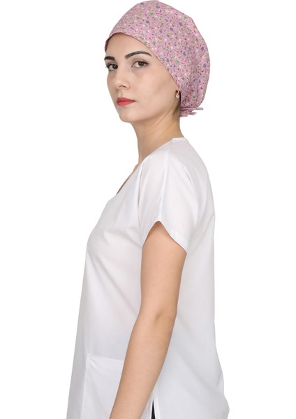 Pudra Pembe Mini Çiçek Desenli Doktor Hemşire Aşçı Bonesi Unisex Cerrahi Bone fırsatları
