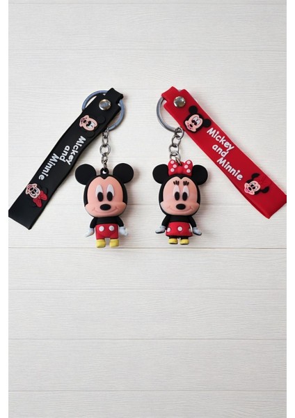 Mickey & Minnie Çanta Süsü ve Anahtarlık Disney 2'li Set modelleri