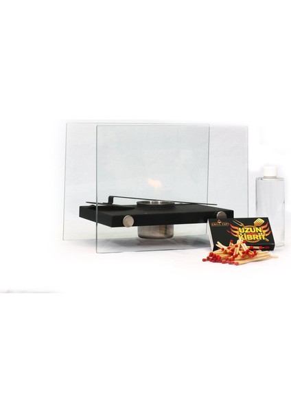 Masa Tipi Bioethanol Şömine Gümüş