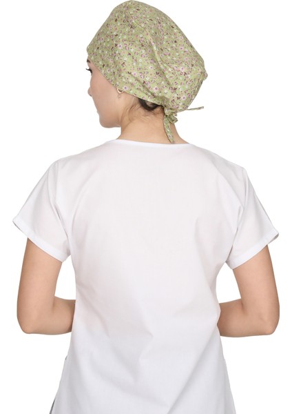 Yeşil Mini Çiçek Desenli Doktor Hemşire Aşçı Bonesi Unisex Cerrahi Bone fiyatları