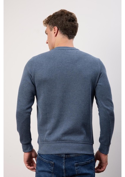 Bisiklet Yaka Dar Kalıp Indigo Triko fiyatları