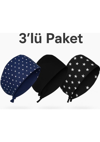 3'ü Bir Arada Aşçı Cerrahi Bone Hastane Anne Bone Iş Bandanası Tesettür Bonesi Gtb