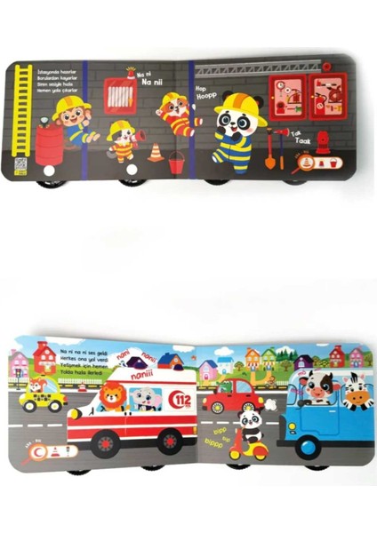 2'li Oyuncak Kitap Seti - Ambulans (Gerçek Tekerlekli) - Itfaiye (Gerçek Tekerlekli) fırsatları