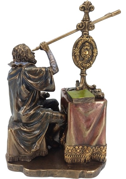 Galileo Galilei Biblo - Bronz Kaplama Dekoratif Heykelcik - 21 cm fiyatları