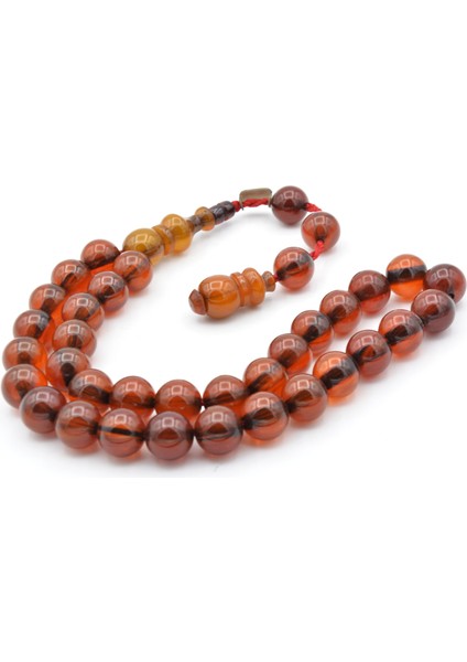 Dabbas Usta Imzalı Küre Kesim Hareli Turuncu Sıkma Kehribar Tesbih 002 modelleri