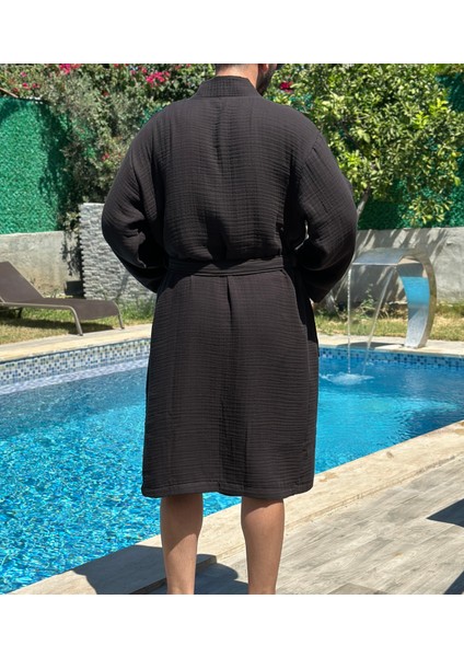 4 Katlı Müslin Kapüşonsuz Kimono / Bornoz / Sabahlık modelleri