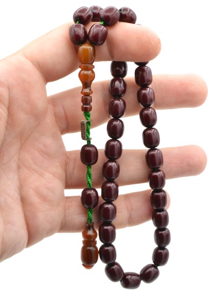 Dabbas Imzalı Beyzi Kesim Bordo Sıkma Kehribar Tesbih 001 fırsatları